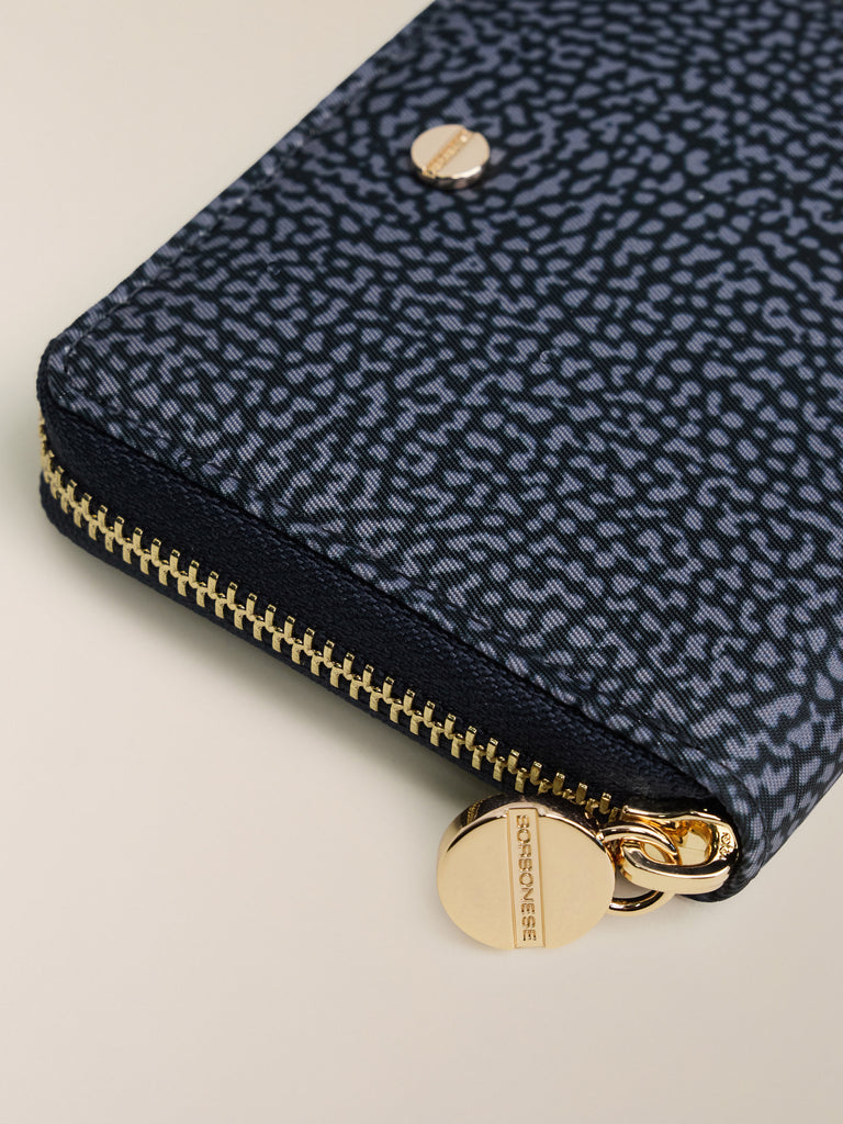 Portafoglio di Tessuto riciclato Op - PORTAFOGLIO SMALL ZIP AROUND - Borbonese