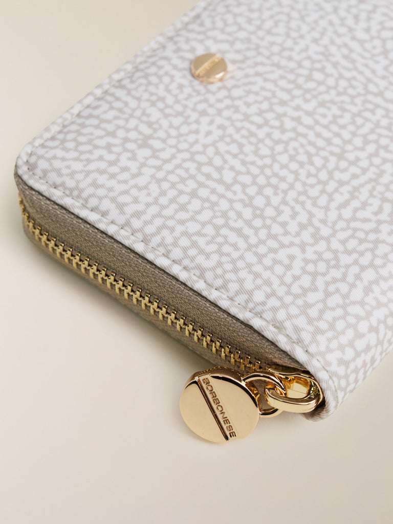 Portafoglio di Tessuto riciclato Op - PORTAFOGLIO SMALL ZIP AROUND - Borbonese