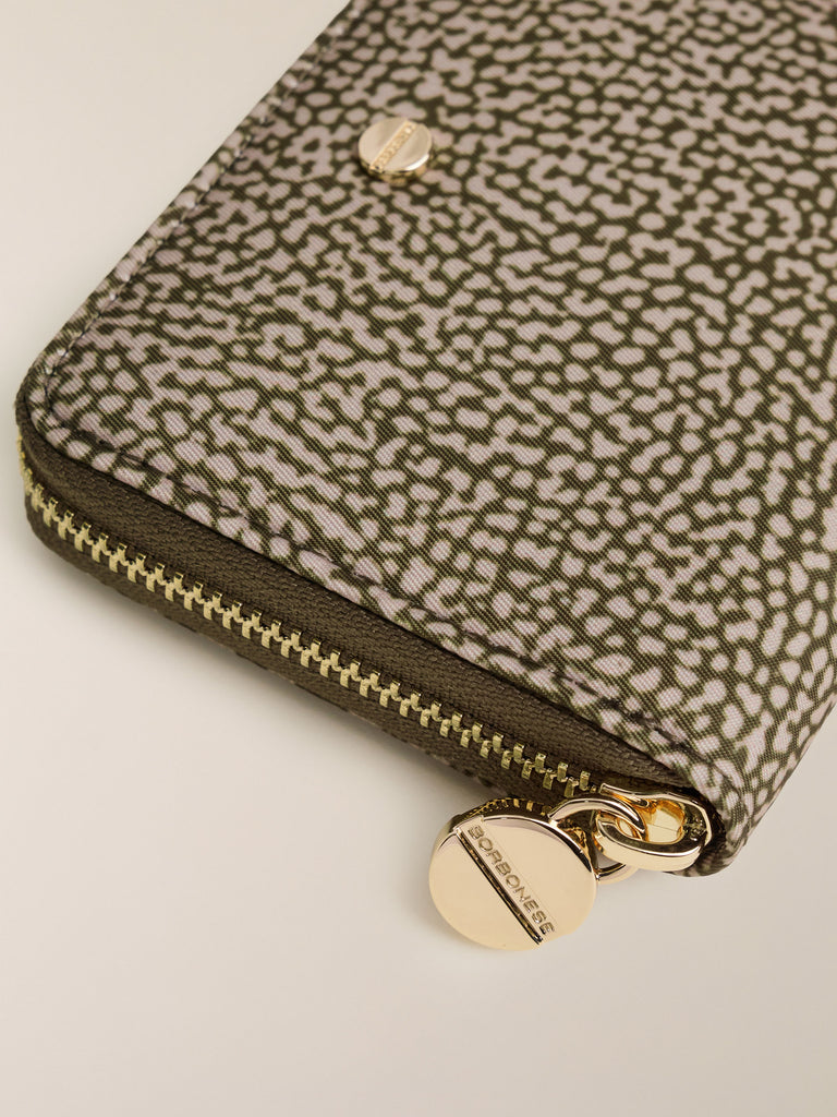 Portafoglio di Tessuto riciclato Op - PORTAFOGLIO SMALL ZIP AROUND - Borbonese