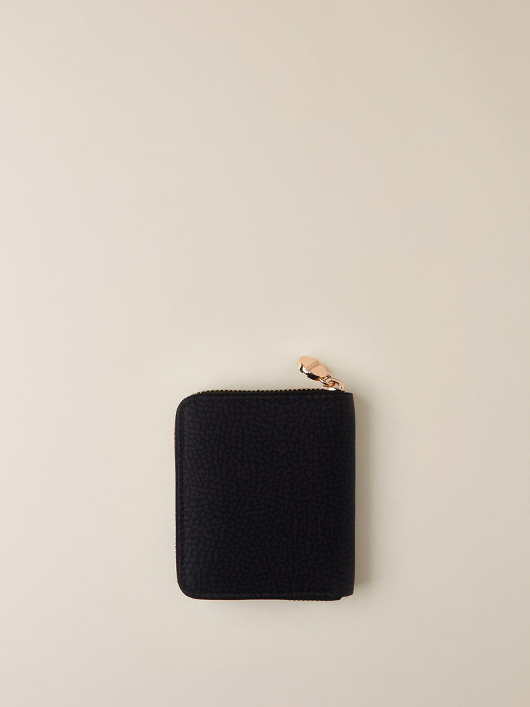 Zip Around di Tessuto Riciclato OP e Pelle - PORTAFOGLIO SMALL ZIP AROUND - Borbonese