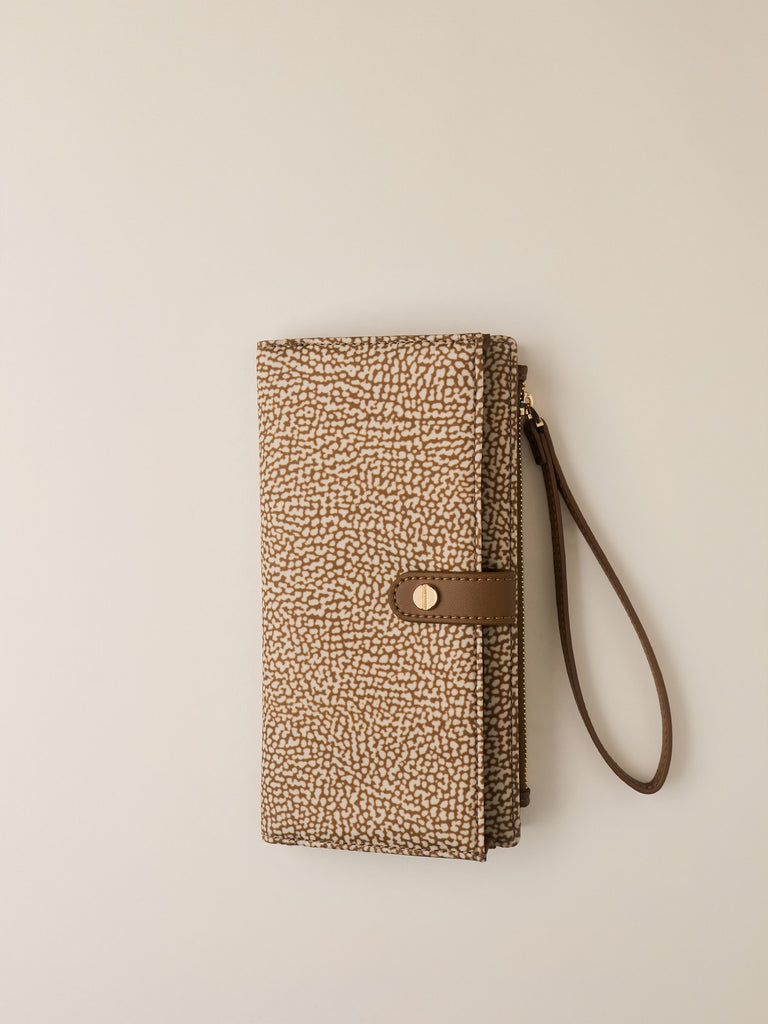 Porta telefono di Tessuto Riciclato OP - PORTAFOGLIO CLASSICA LARGE - Borbonese