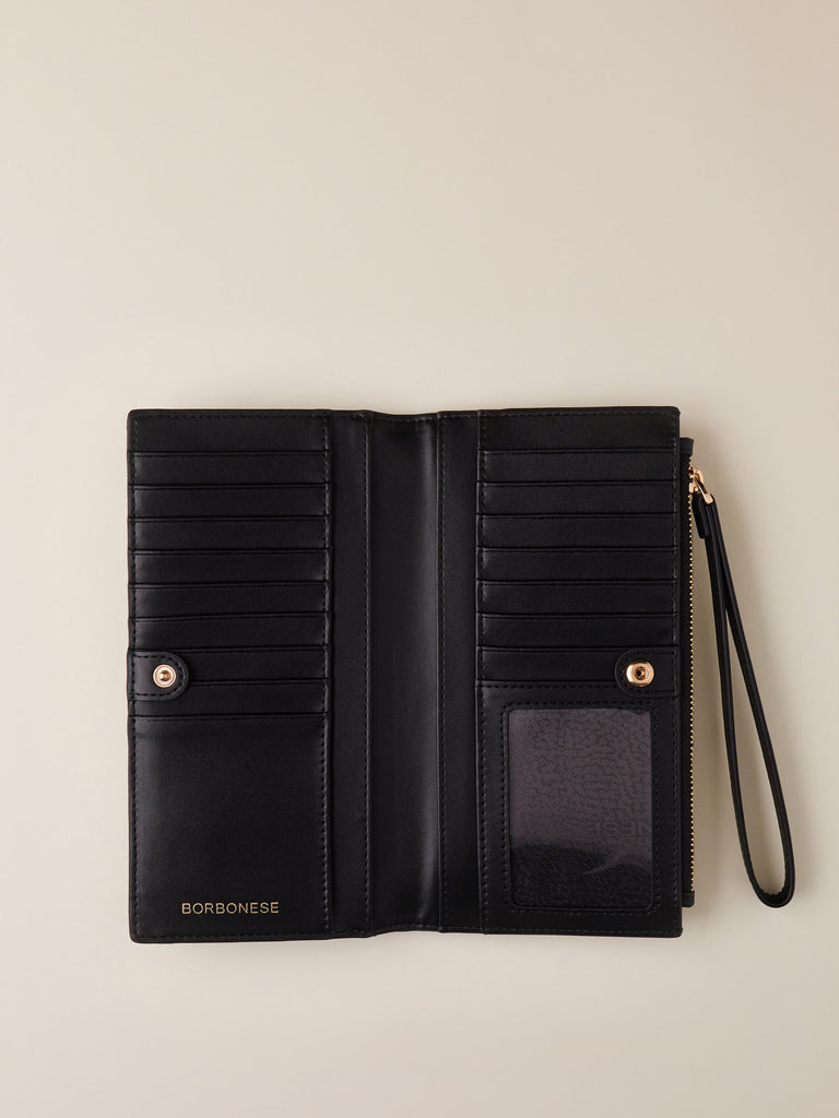 Porta telefono di Tessuto Riciclato OP - PORTAFOGLIO CLASSICA LARGE - Borbonese