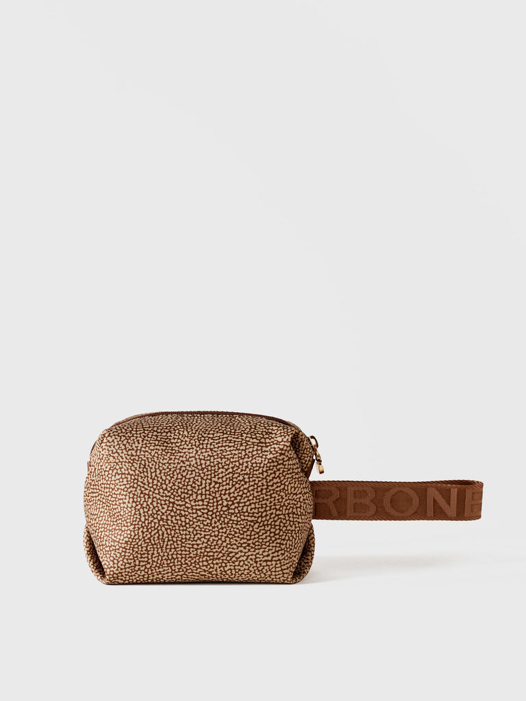 Beauty di Tessuto riciclato Op e Pelle - COSMETIC CASE SMALL - Borbonese
