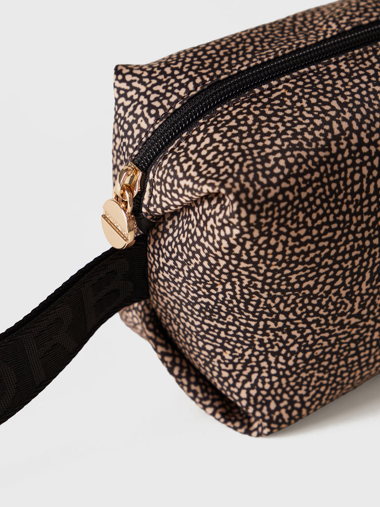 Recycled OP Fabric and Leather Beauty Case - CLASSICA SMALL COSMETIC CASE - Borbonese