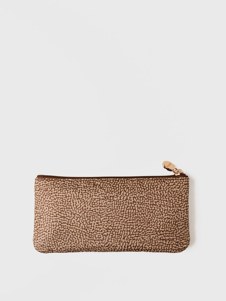 Recycled OP Fabric and Leather Case - CLASSICA FLAT POUCH - Borbonese