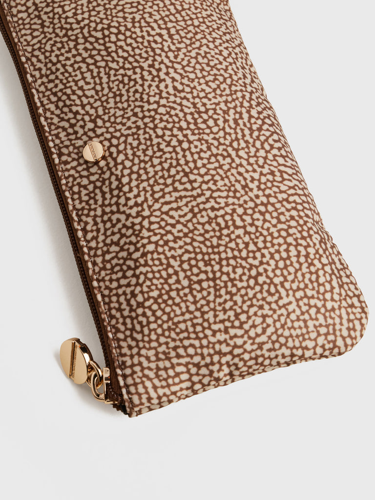 Recycled OP Fabric and Leather Case - CLASSICA FLAT POUCH - Borbonese