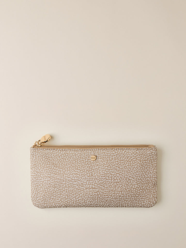 Recycled OP Fabric and Leather Case - CLASSICA FLAT POUCH - Borbonese