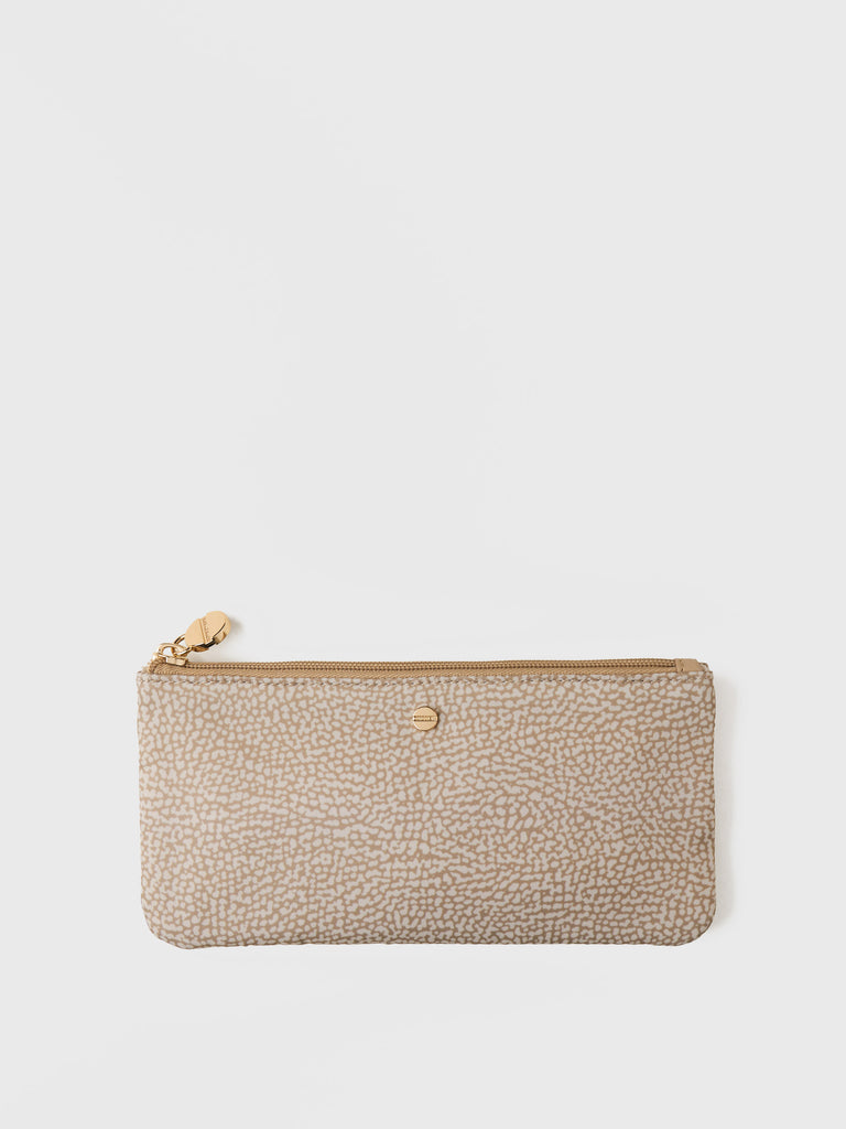 Recycled OP Fabric and Leather Case - CLASSICA FLAT POUCH - Borbonese
