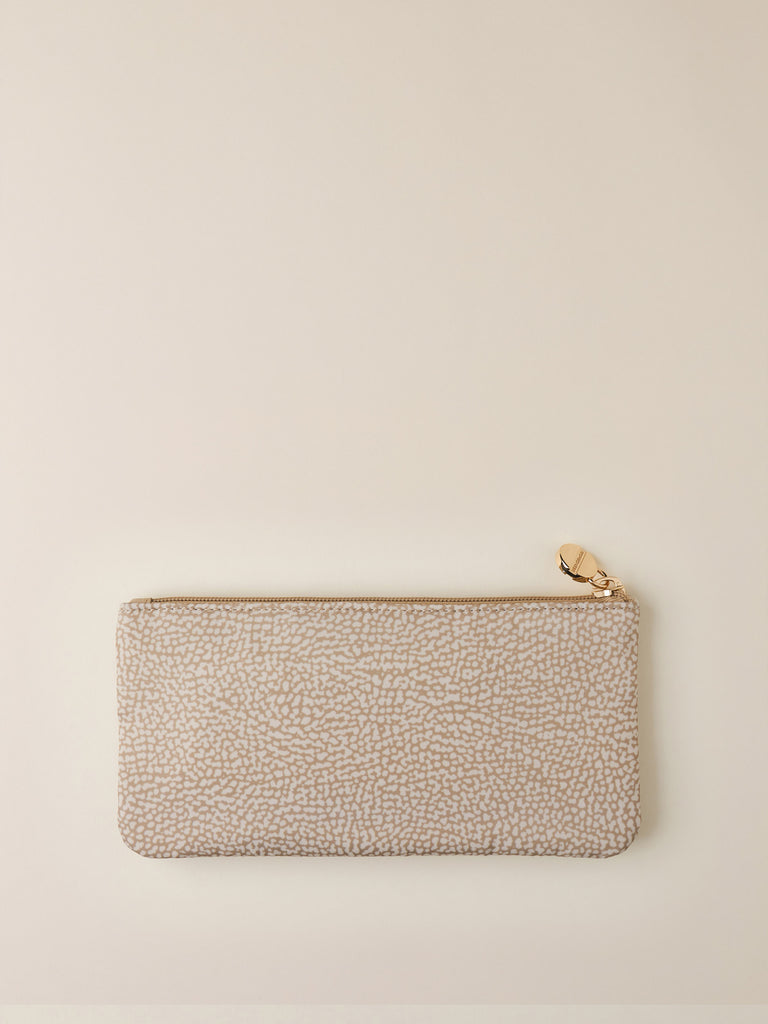 Recycled OP Fabric and Leather Case - CLASSICA FLAT POUCH - Borbonese