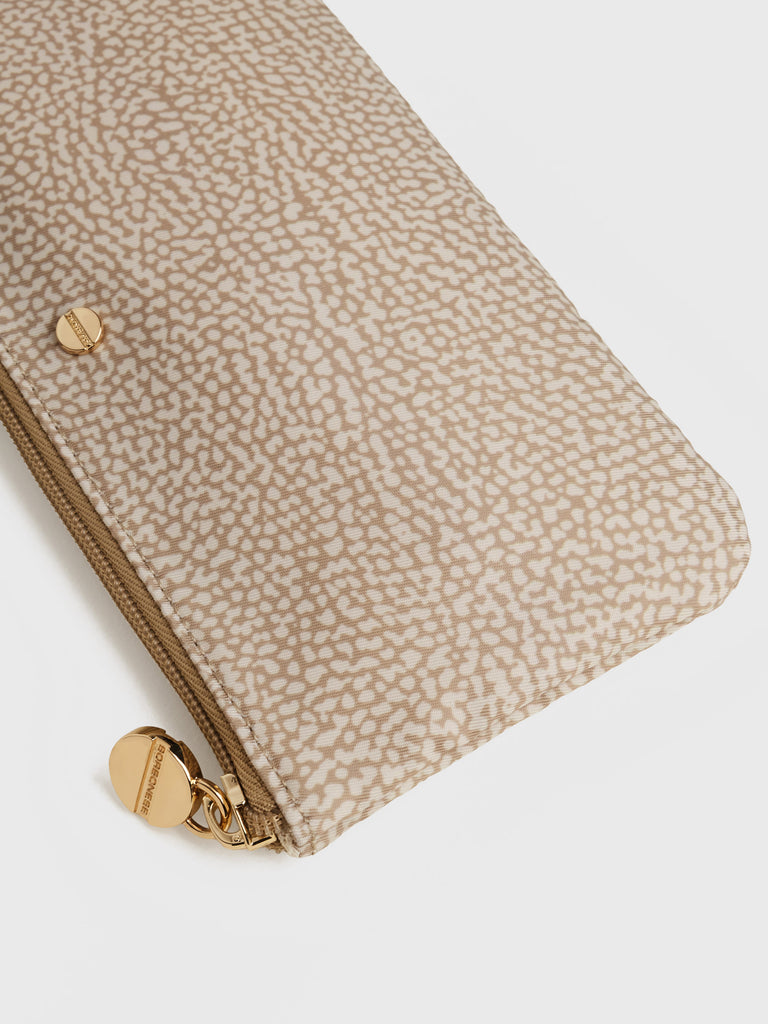 Recycled OP Fabric and Leather Case - CLASSICA FLAT POUCH - Borbonese