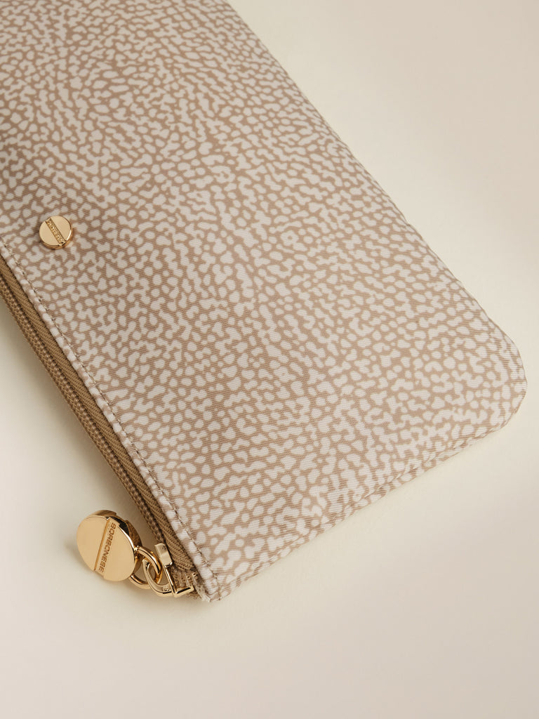 Recycled OP Fabric and Leather Case - CLASSICA FLAT POUCH - Borbonese