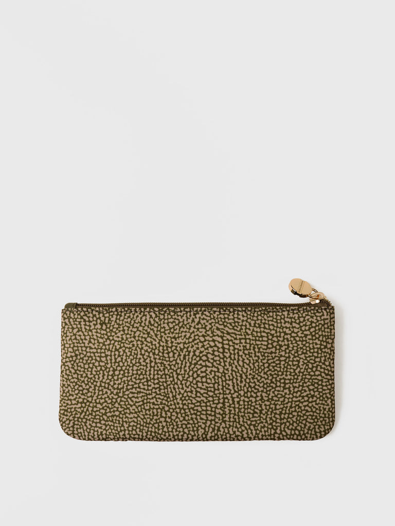 Recycled OP Fabric and Leather Case - CLASSICA FLAT POUCH - Borbonese