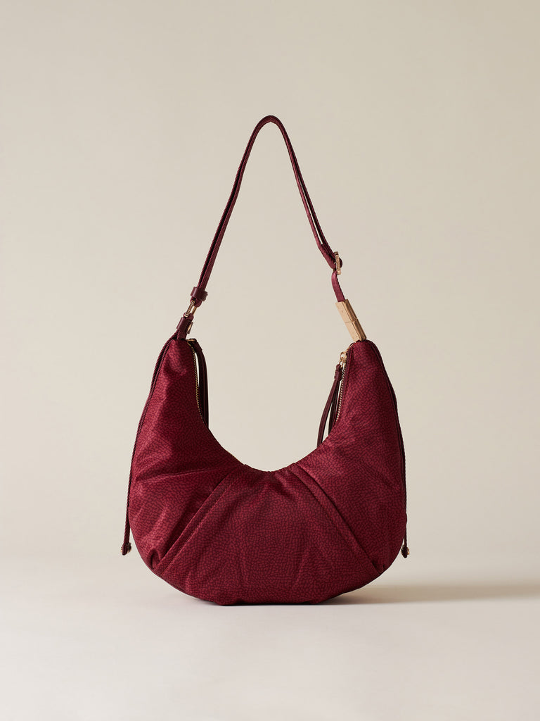 Borsa a spalla di tessuto riciclato OP - FOLD HOBO SMALL - Borbonese