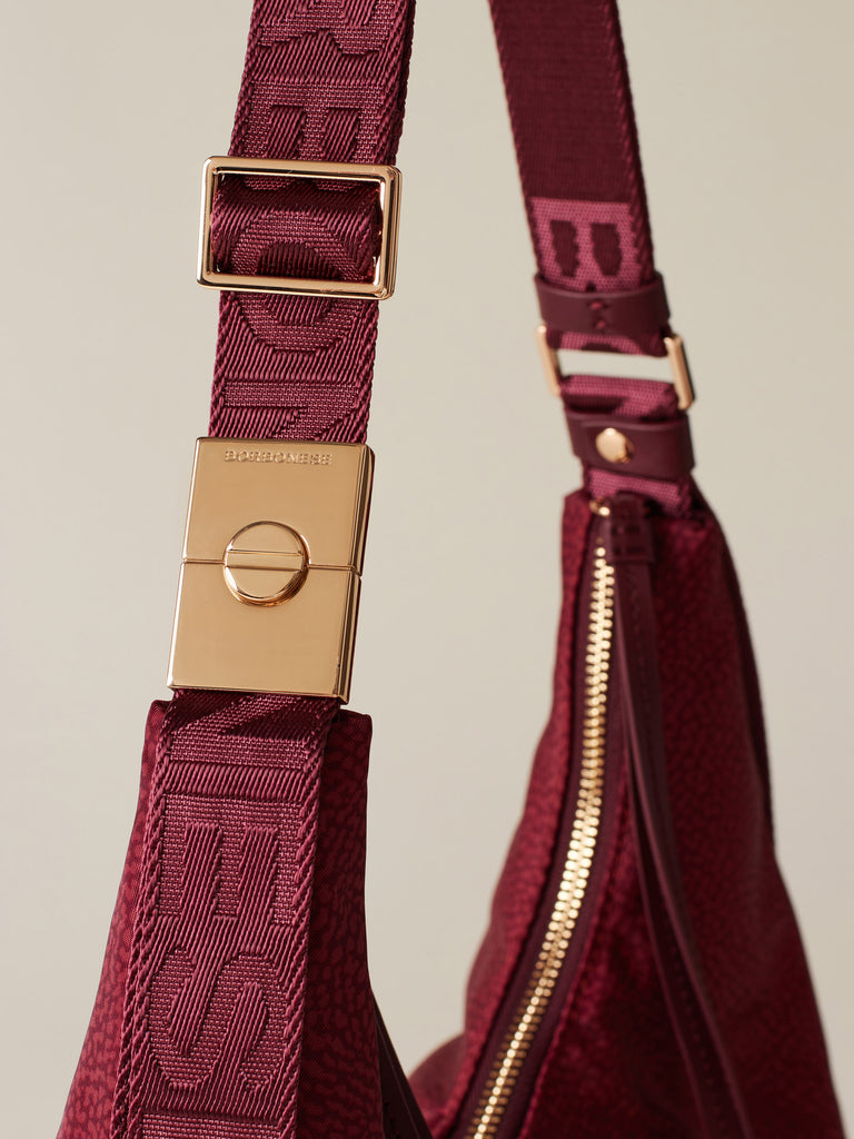 Borsa a spalla di tessuto riciclato OP - FOLD HOBO SMALL - Borbonese