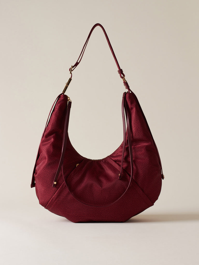 Borsa a spalla di tessuto riciclato OP - FOLD HOBO MEDIUM - Borbonese