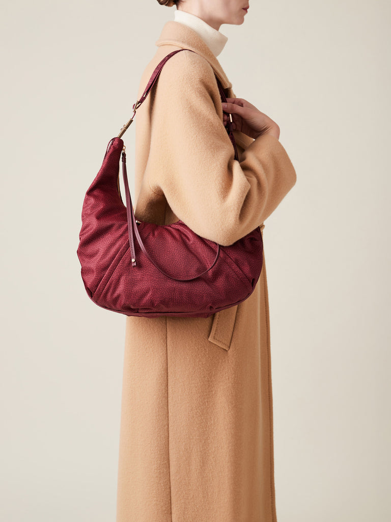 Borsa a spalla di tessuto riciclato OP - FOLD HOBO MEDIUM - Borbonese
