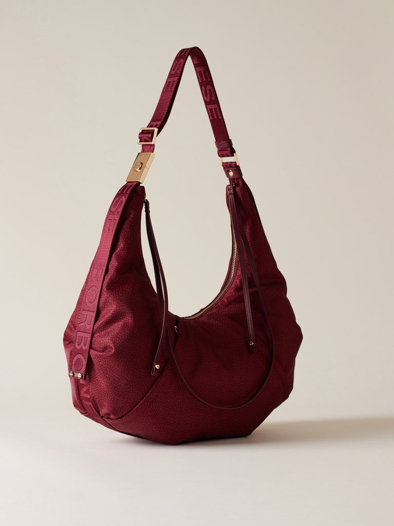 Borsa a spalla di tessuto riciclato OP - FOLD HOBO MEDIUM - Borbonese
