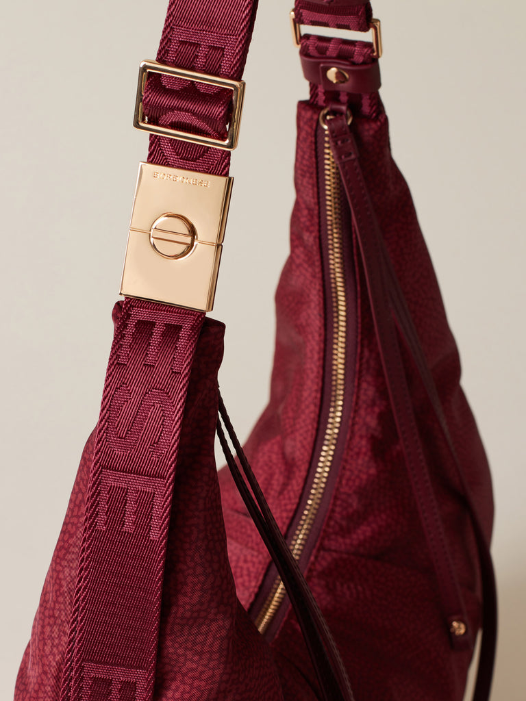 Borsa a spalla di tessuto riciclato OP - FOLD HOBO MEDIUM - Borbonese