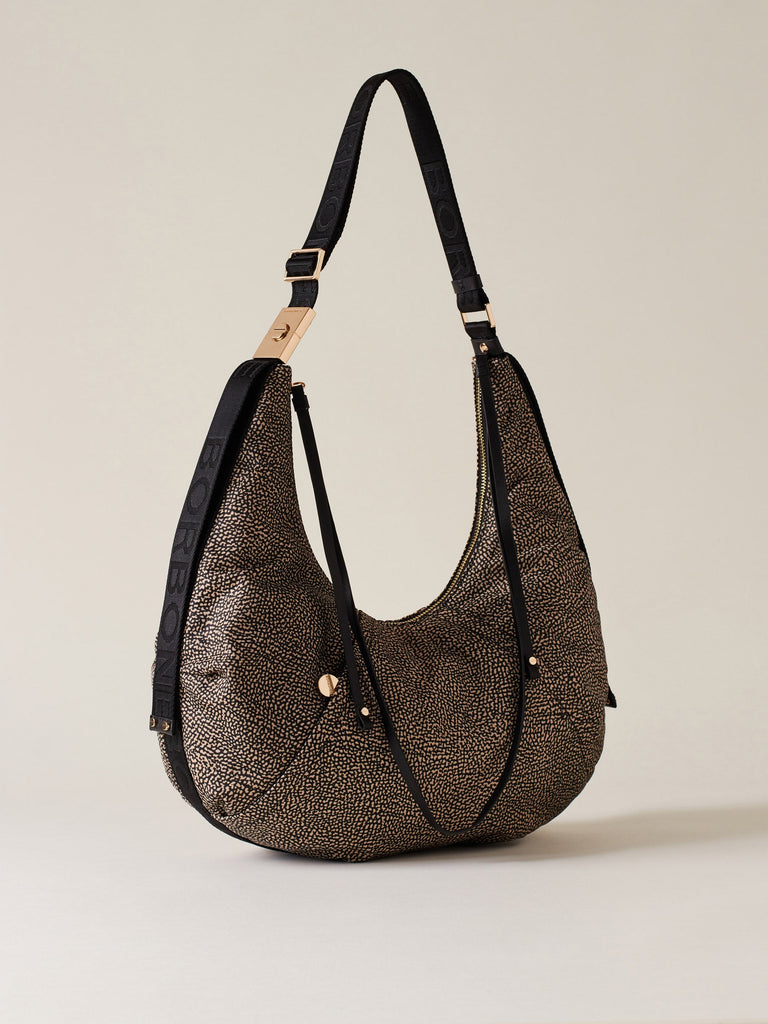 Hobo Bag Borbonese Marrone FOLD MEDIUM HOBO BAG - Main Image