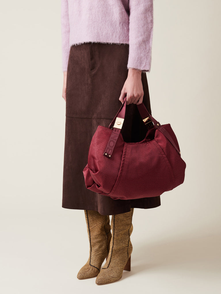 Borsa a mano di tessuto riciclato OP - BAULETTO FOLD MEDIUM - Borbonese