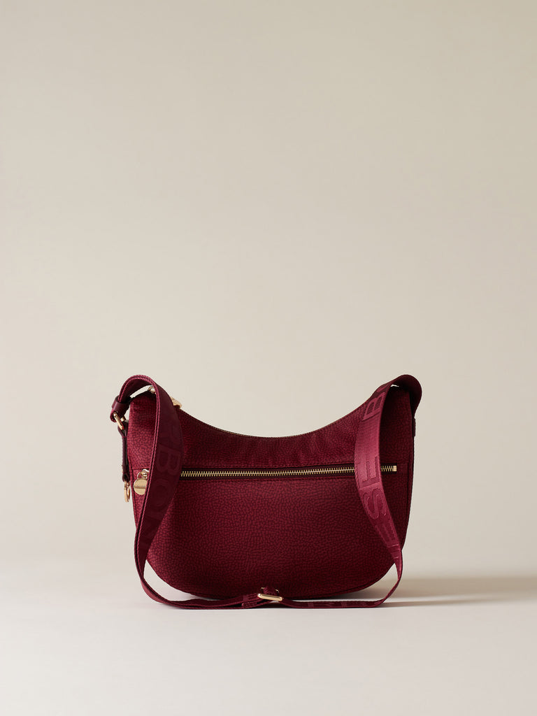 Recycled OP Fabric and Leather Hobo - ECO LINE LUNA BAG SMALL - Borbonese