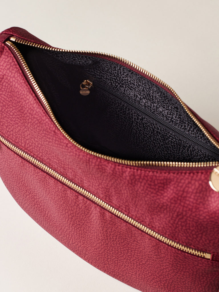Recycled OP Fabric and Leather Hobo - ECO LINE LUNA BAG SMALL - Borbonese