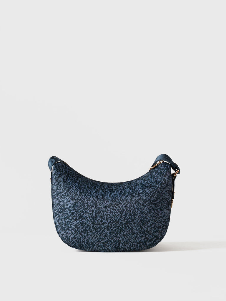 Hobo di tessuto riciclato Op e Pelle - ECO LINE LUNA BAG SMALL - Borbonese