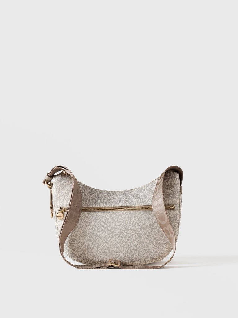 Hobo di tessuto riciclato Op e Pelle - ECO LINE LUNA BAG SMALL - Borbonese
