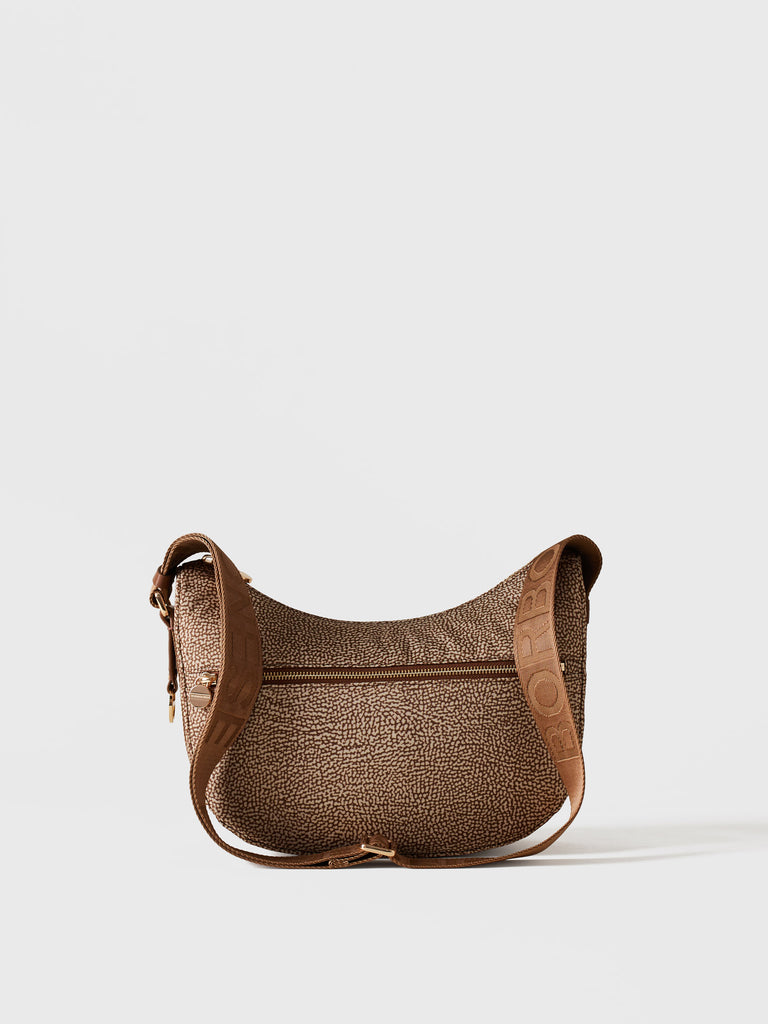Hobo di Tessuto riciclato OP e Pelle - ECO LINE LUNA BAG SMALL - Borbonese