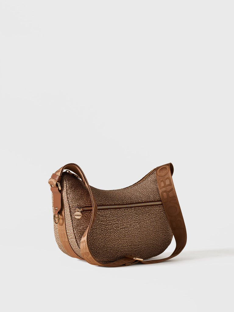 Hobo di Tessuto riciclato OP e Pelle - ECO LINE LUNA BAG SMALL - Borbonese