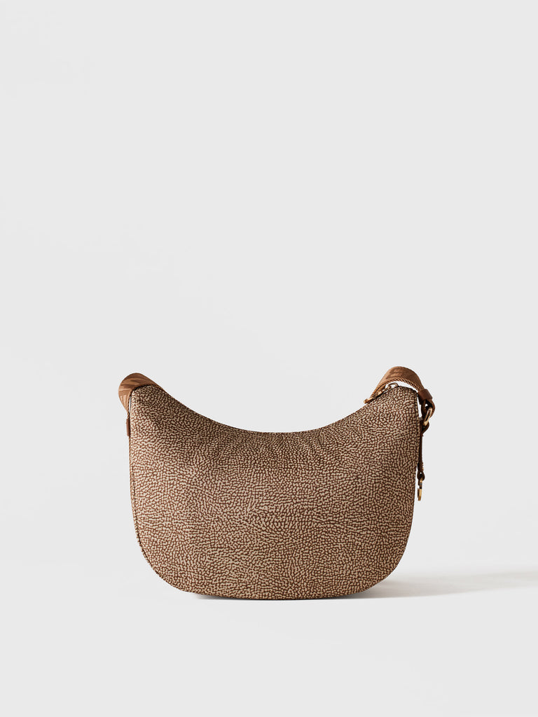 Hobo di Tessuto riciclato OP e Pelle - ECO LINE LUNA BAG SMALL - Borbonese