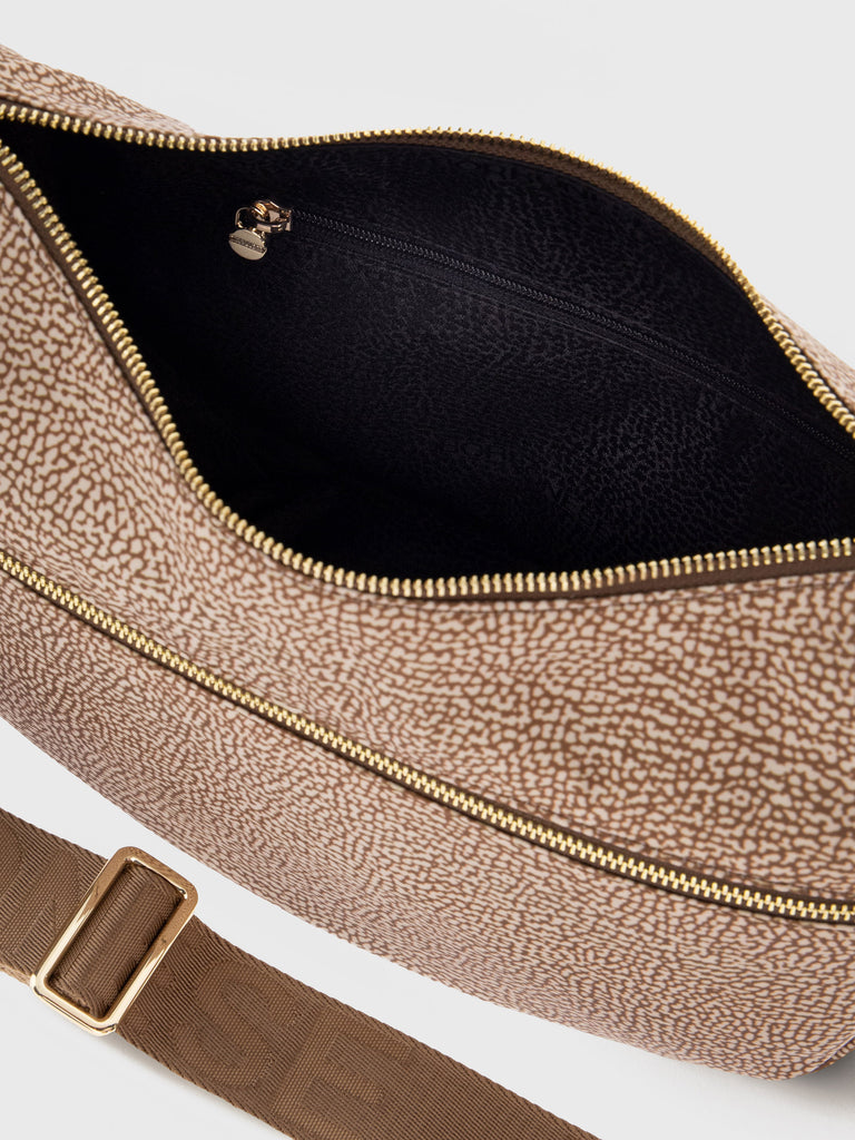 Hobo di Tessuto riciclato OP e Pelle - ECO LINE LUNA BAG SMALL - Borbonese