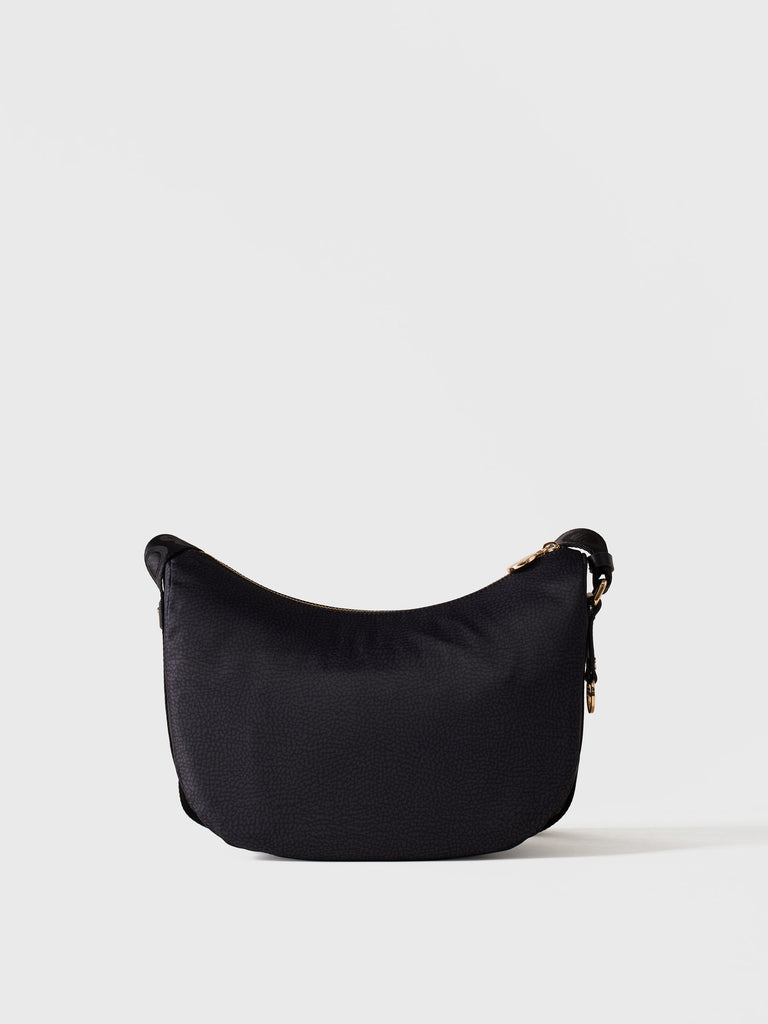 Recycled OP Fabric and Leather Hobo - ECO LINE LUNA BAG SMALL - Borbonese