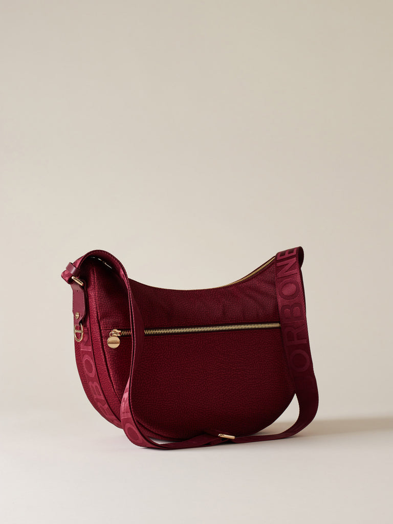 Hobo di tessuto riciclato Op e Pelle - ECO LINE LUNA BAG MIDDLE - Borbonese