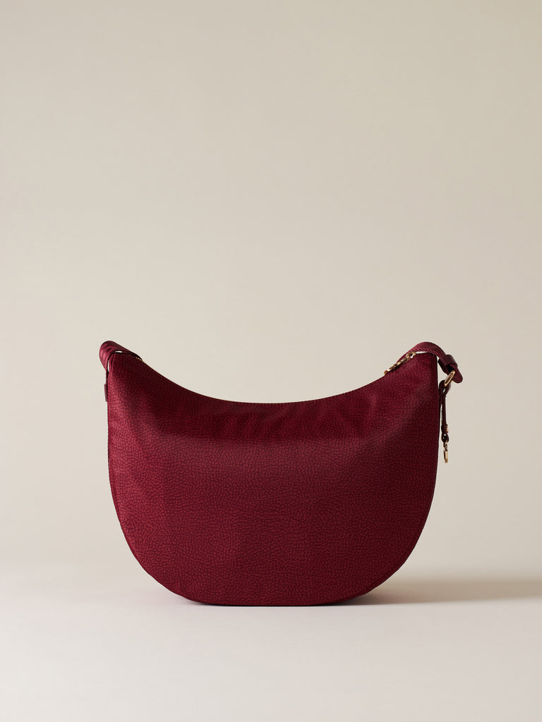 Hobo di tessuto riciclato Op e Pelle - ECO LINE LUNA BAG MIDDLE - Borbonese