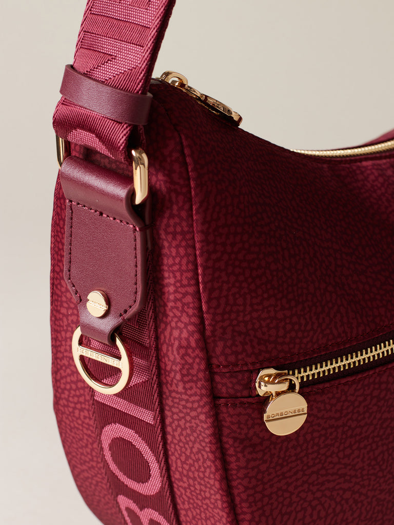 Hobo di tessuto riciclato Op e Pelle - ECO LINE LUNA BAG MIDDLE - Borbonese