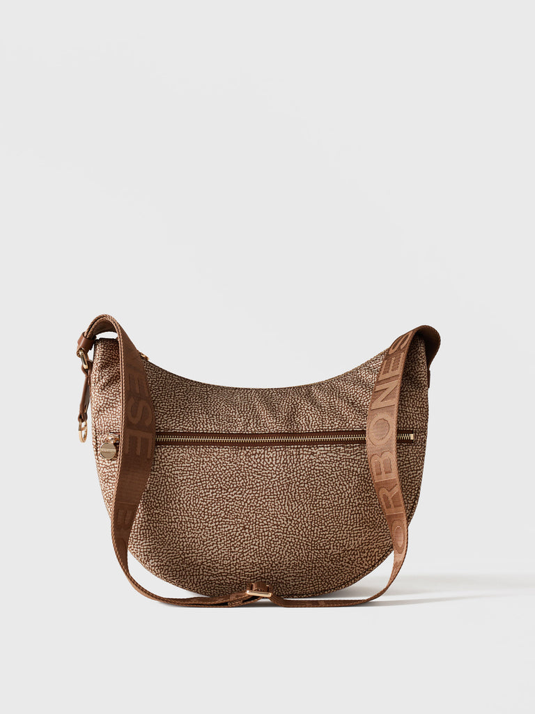 Hobo di Tessuto riciclato OP e Pelle - ECO LINE LUNA BAG MIDDLE - Borbonese