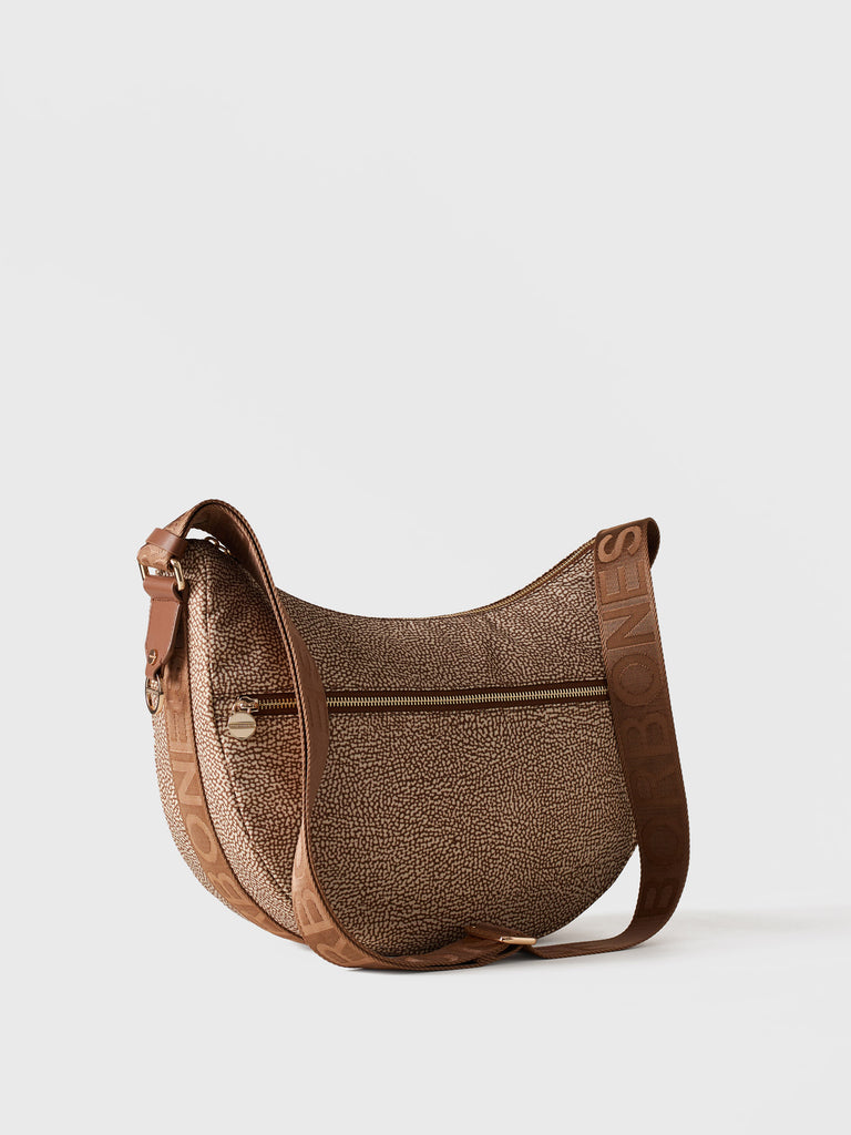 Hobo di Tessuto riciclato OP e Pelle - ECO LINE LUNA BAG MIDDLE - Borbonese