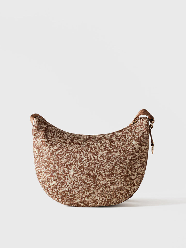 Hobo di Tessuto riciclato OP e Pelle - ECO LINE LUNA BAG MIDDLE - Borbonese