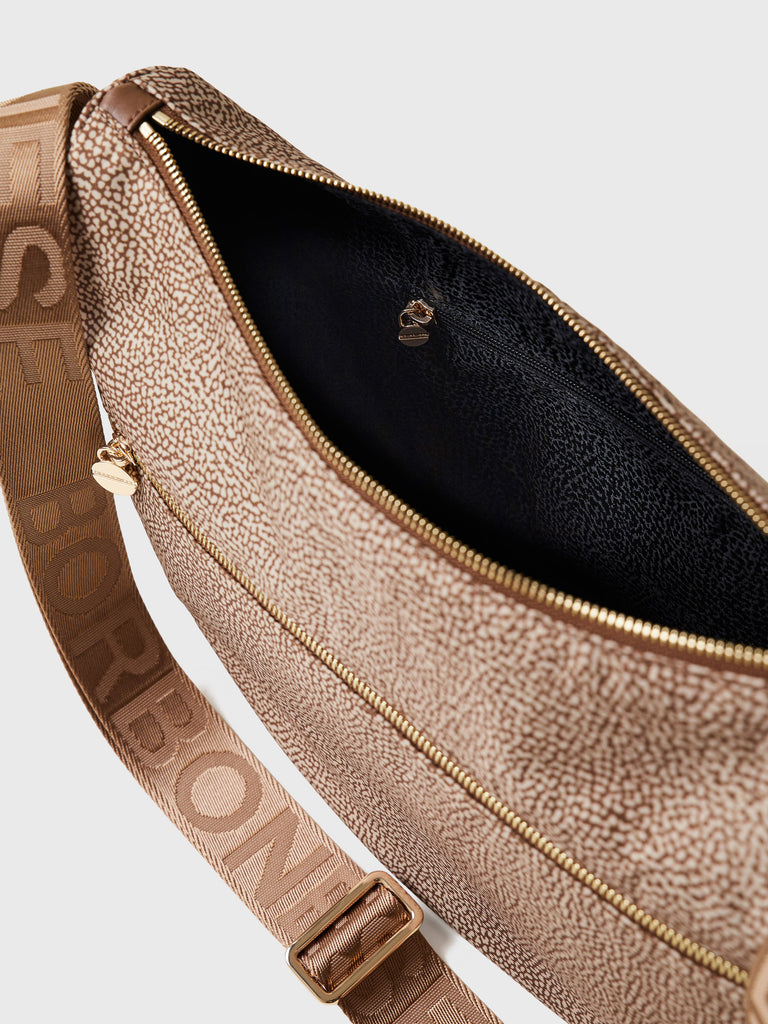Hobo di Tessuto riciclato OP e Pelle - ECO LINE LUNA BAG MIDDLE - Borbonese
