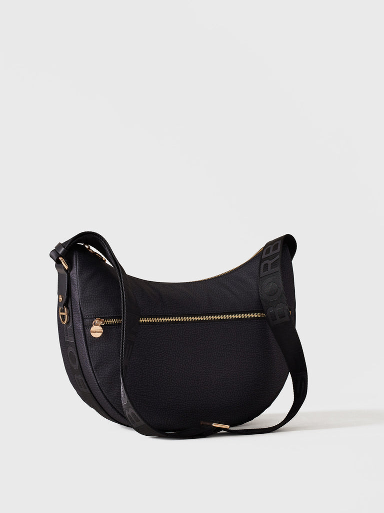 Hobo di tessuto riciclato Op e Pelle - ECO LINE LUNA BAG MIDDLE - Borbonese
