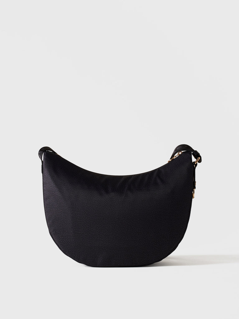 Hobo di tessuto riciclato Op e Pelle - ECO LINE LUNA BAG MIDDLE - Borbonese
