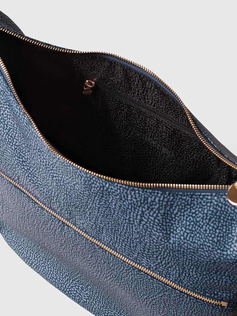 Hobo di Tessuto Riciclato OP e Pelle - ECO LINE LUNA BAG MEDIUM - Borbonese