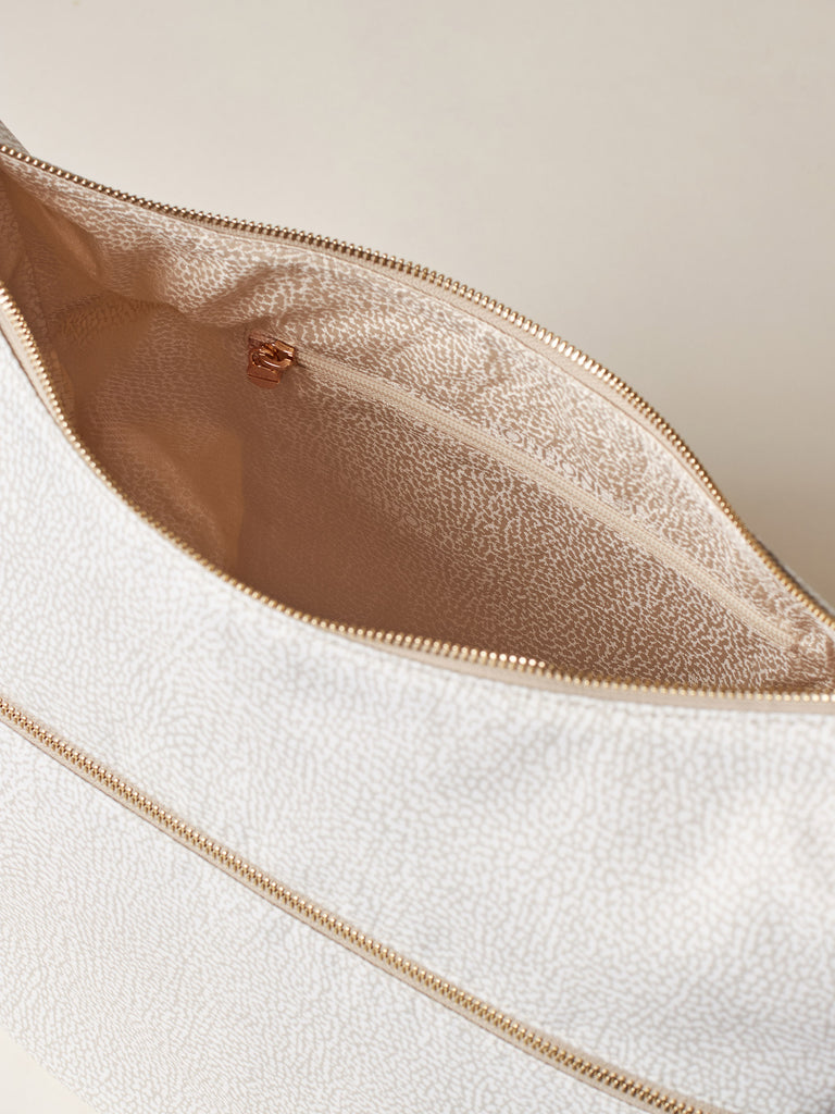 Hobo di Tessuto Riciclato OP e Pelle - ECO LINE LUNA BAG MEDIUM - Borbonese