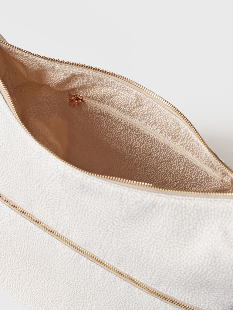Hobo di Tessuto Riciclato OP e Pelle - ECO LINE LUNA BAG MEDIUM - Borbonese