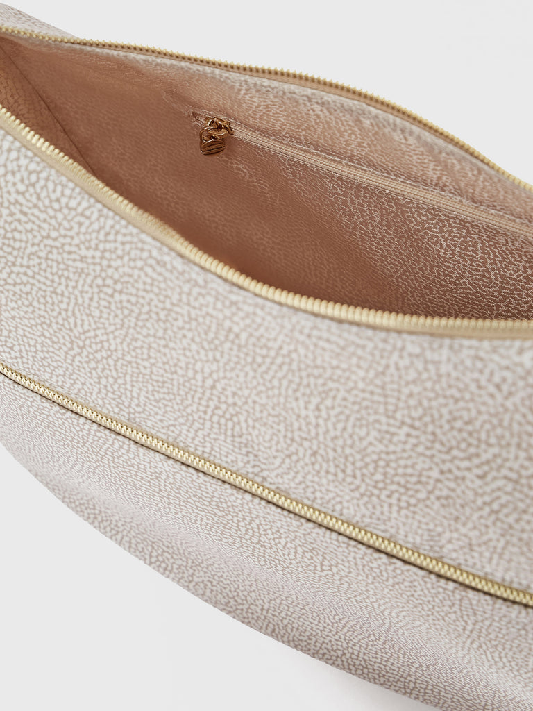Hobo di Tessuto Riciclato OP e Pelle - ECO LINE LUNA BAG MEDIUM - Borbonese