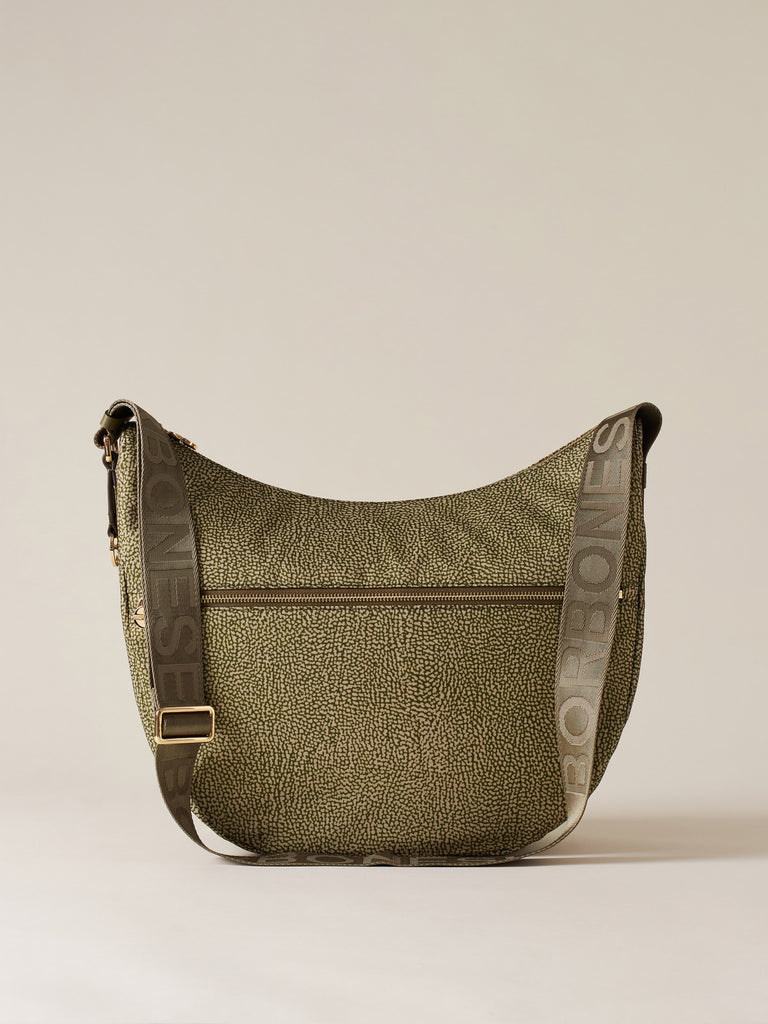 Hobo di Tessuto Riciclato OP e Pelle - ECO LINE LUNA BAG MEDIUM - Borbonese