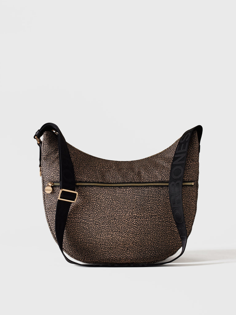 Hobo di Tessuto Riciclato OP e Pelle - ECO LINE LUNA BAG MEDIUM - Borbonese