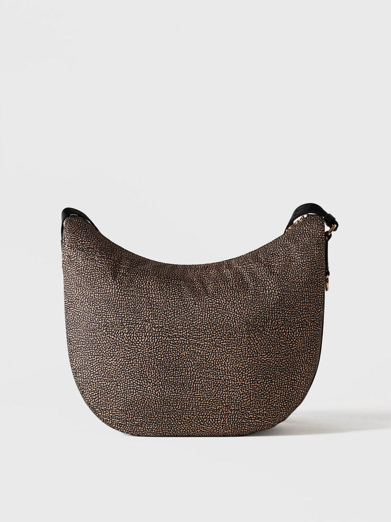 Hobo di Tessuto Riciclato OP e Pelle - ECO LINE LUNA BAG MEDIUM - Borbonese