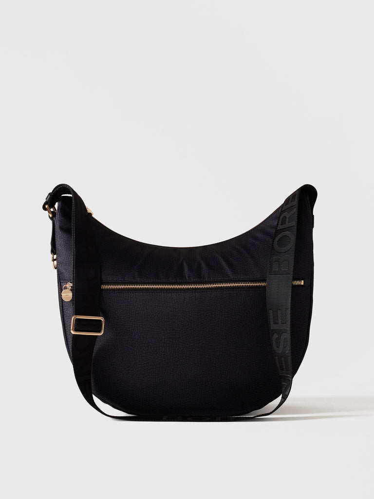 Hobo di Tessuto Riciclato OP e Pelle - ECO LINE LUNA BAG MEDIUM - Borbonese